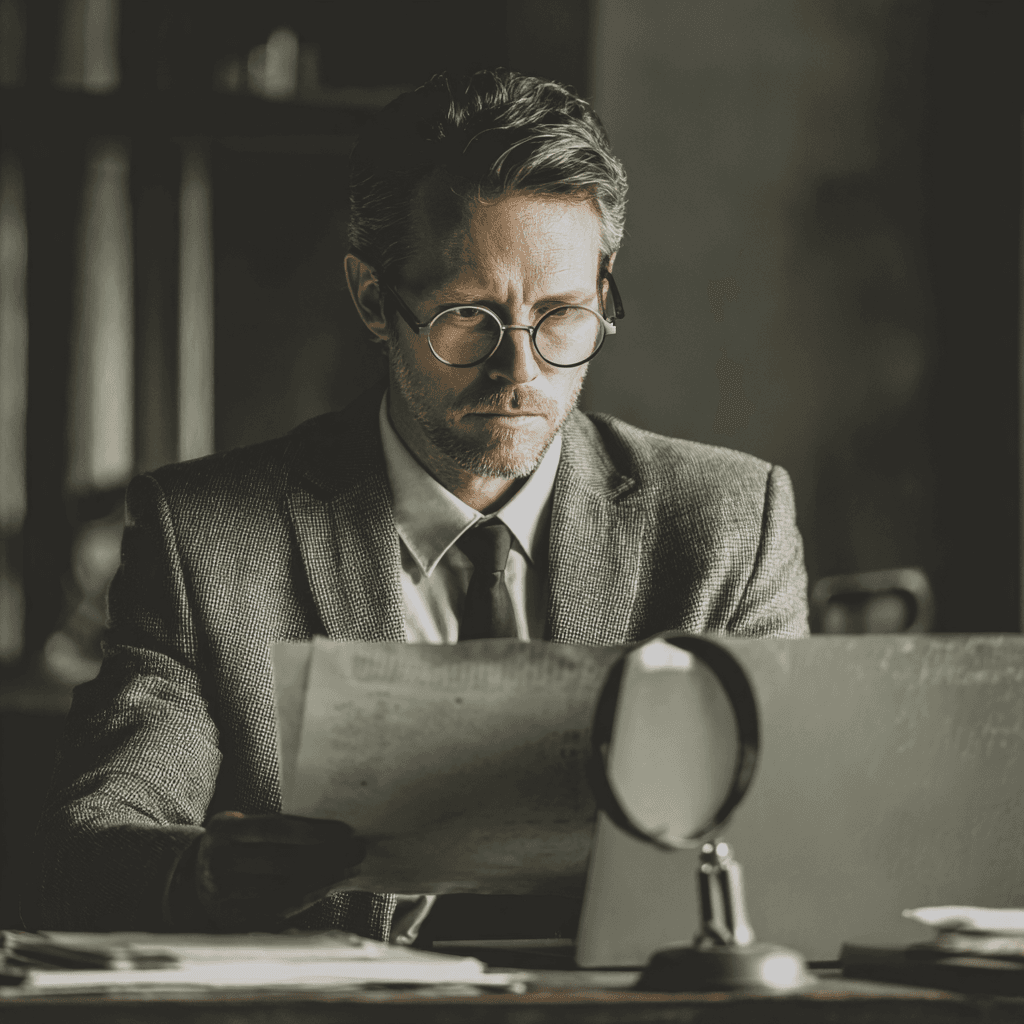 Professional private investigator at work